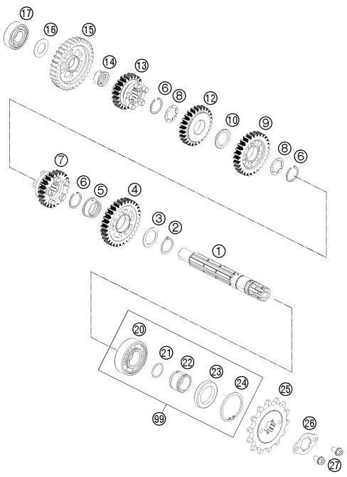 Náhled schématu TRANSMISSION II - COUNTERSHAFT