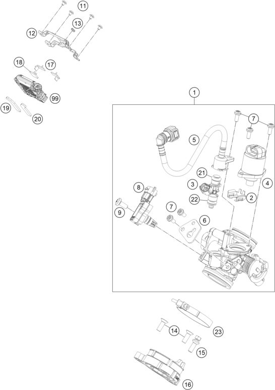 Náhled schématu THROTTLE BODY