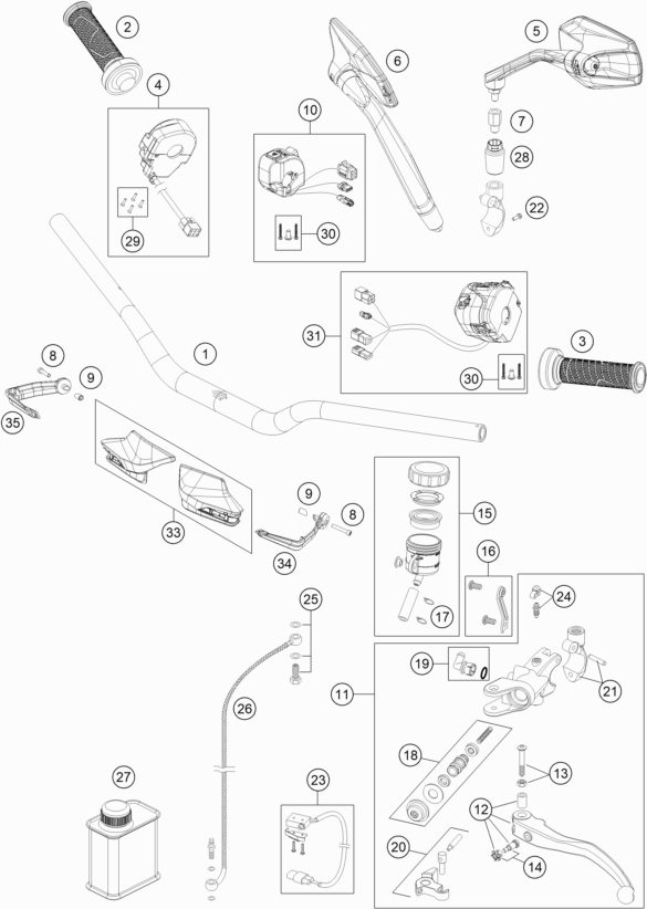 Náhled schématu HANDLEBAR, CONTROLS