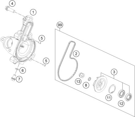 Náhled schématu WATER PUMP