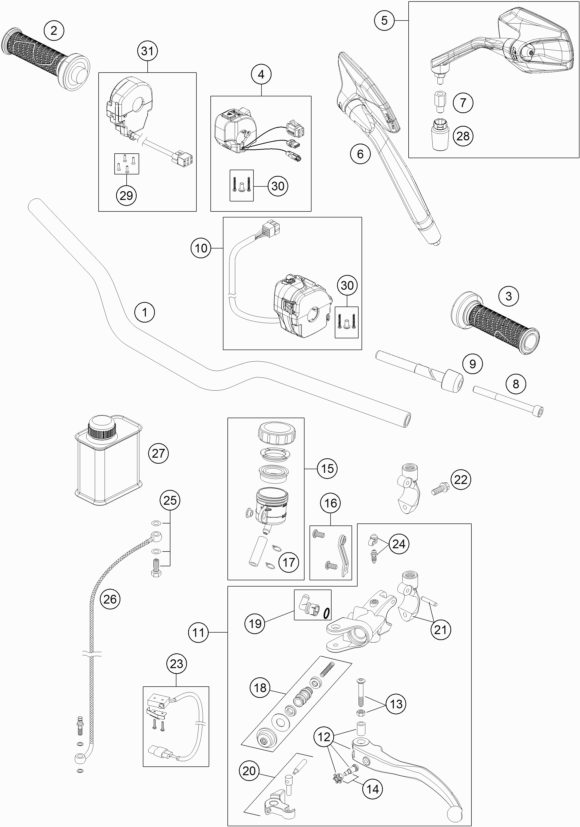 Náhled schématu HANDLEBAR, CONTROLS