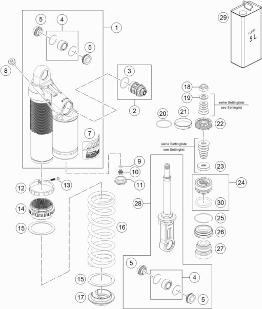 Náhled schématu SHOCK ABSORBER DISASSEMBLED