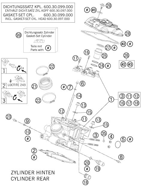 Náhled schématu CYLINDER HEAD REAR