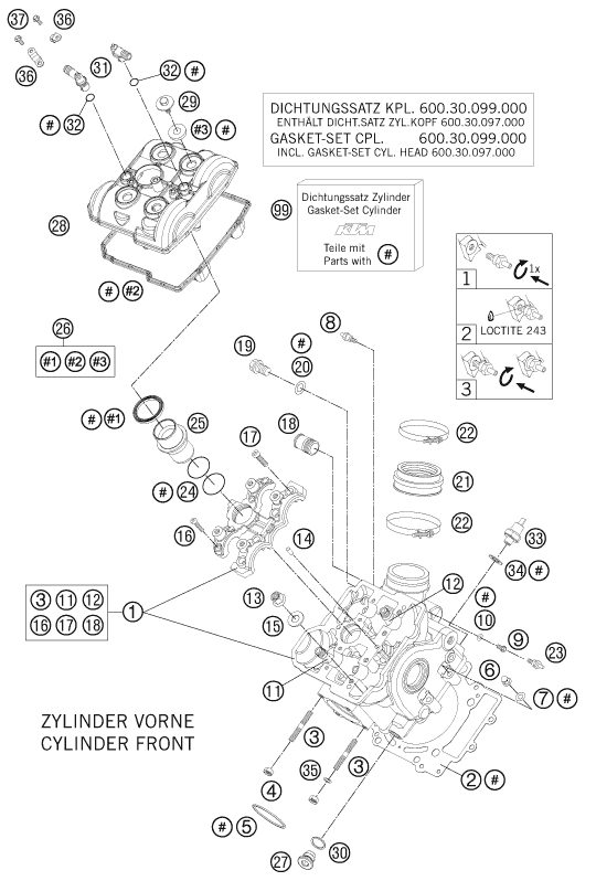 Náhled schématu CYLINDER HEAD FRONT