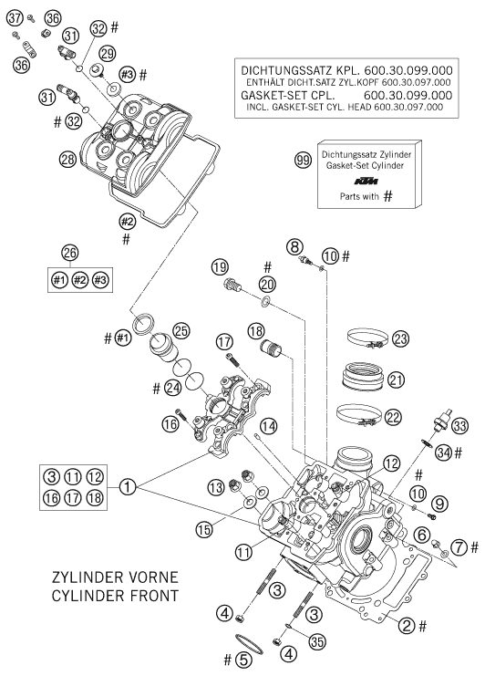 Náhled schématu CYLINDER HEAD FRONT