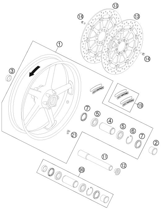Náhled schématu FRONT WHEEL