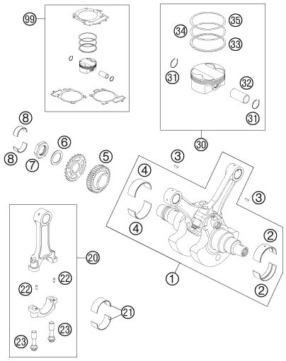 Náhled schématu CRANKSHAFT, PISTON