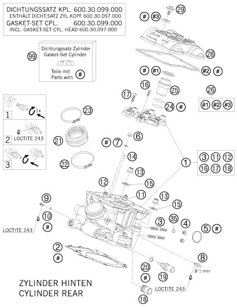 Náhled schématu CYLINDER HEAD REAR