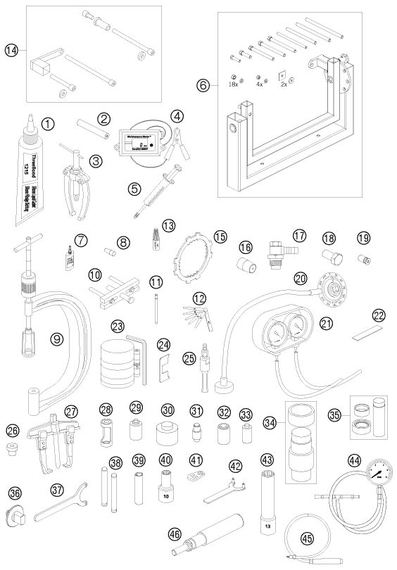 Náhled schématu Special tools (engine)