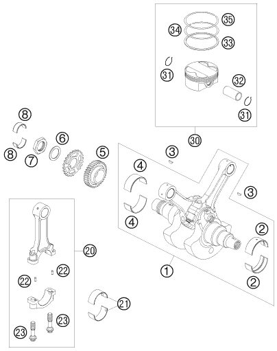 Náhled schématu CRANKSHAFT, PISTON