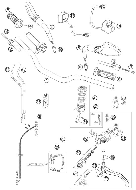 Náhled schématu HANDLEBAR, CONTROLS