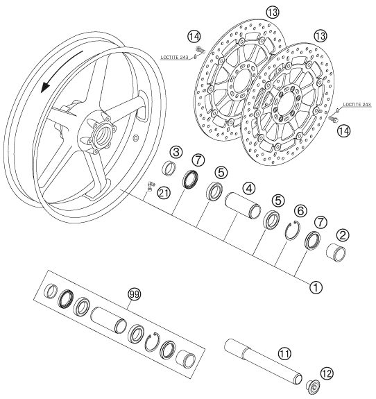 Náhled schématu FRONT WHEEL