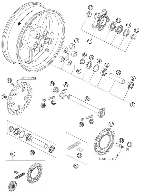 Náhled schématu REAR WHEEL