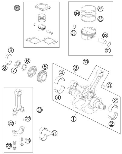 Náhled schématu CRANKSHAFT, PISTON