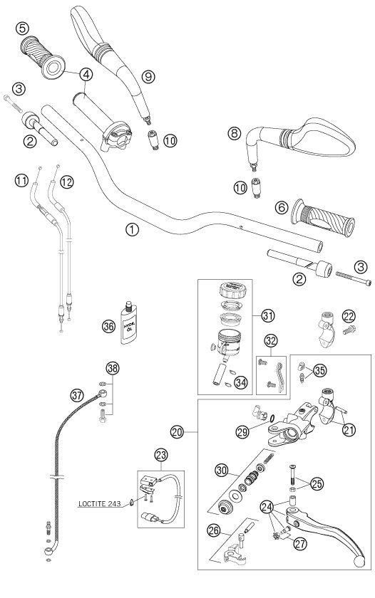 Náhled schématu HANDLEBAR, CONTROLS