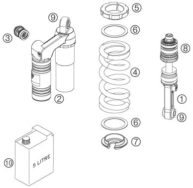 Náhled schématu SHOCK ABSORBER DISASSEMBLED