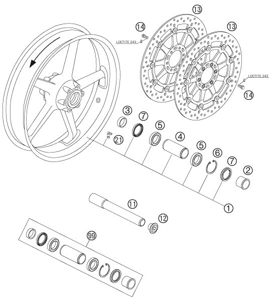 Náhled schématu FRONT WHEEL