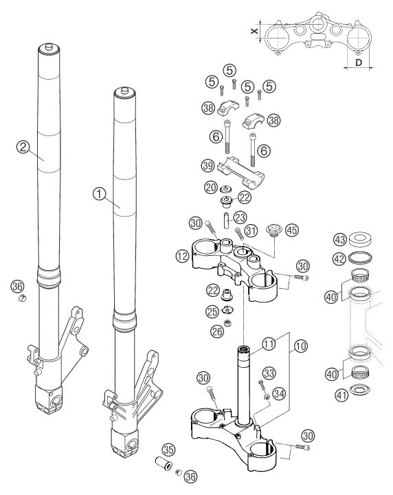 Náhled schématu FRONT FORK, TRIPLE CLAMP