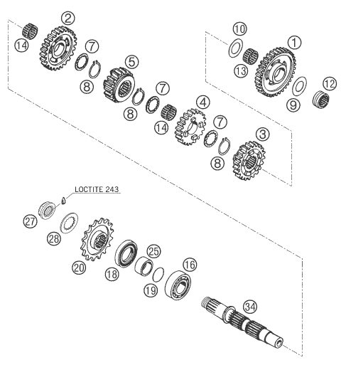 Náhled schématu TRANSMISSION II - COUNTERSHAFT