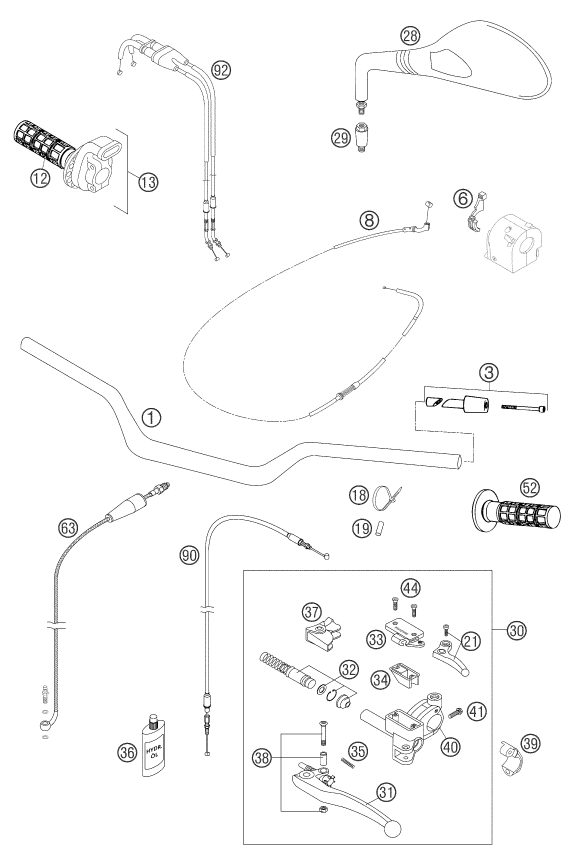 Náhled schématu HANDLEBAR, CONTROLS