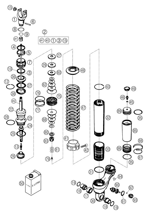 Náhled schématu SHOCK ABSORBER DISASSEMBLED