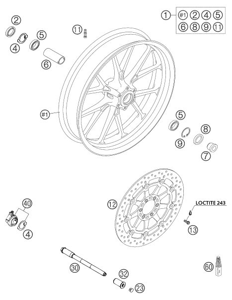 Náhled schématu FRONT WHEEL