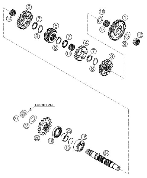 Náhled schématu TRANSMISSION II - COUNTERSHAFT