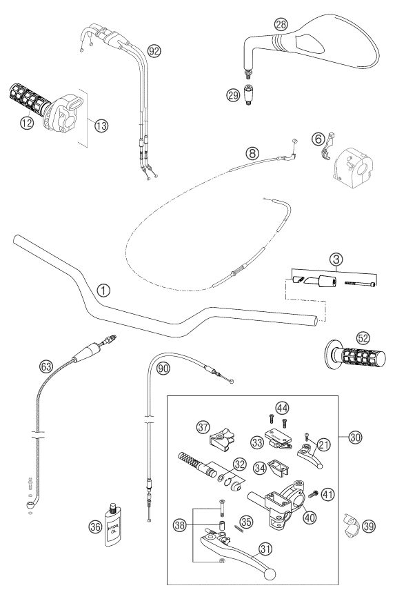 Náhled schématu HANDLEBAR, CONTROLS