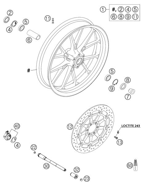 Náhled schématu FRONT WHEEL