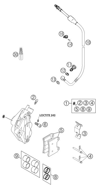 Náhled schématu FRONT BRAKE CALIPER
