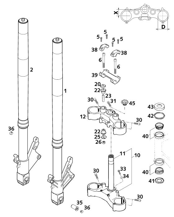 Náhled schématu FRONT FORK, TRIPLE CLAMP