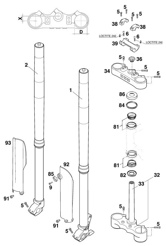 Náhled schématu FRONT FORK, TRIPLE CLAMP