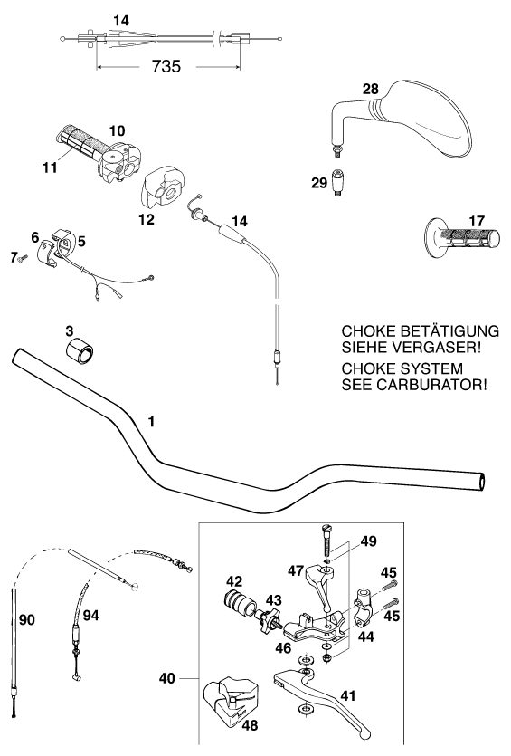Náhled schématu HANDLEBAR, CONTROLS