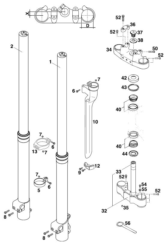 Náhled schématu FRONT FORK, TRIPLE CLAMP