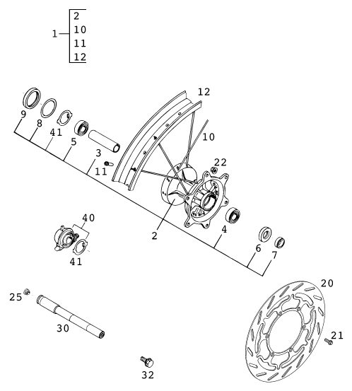 Náhled schématu FRONT WHEEL