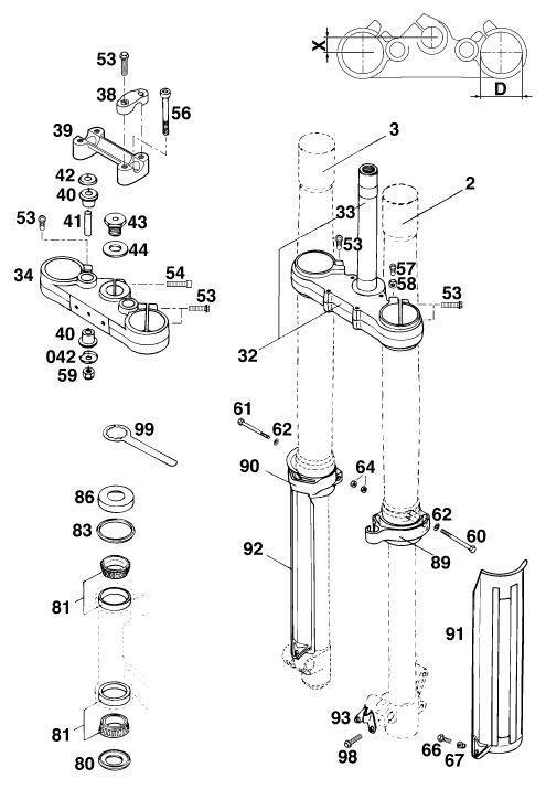 Náhled schématu FRONT FORK, TRIPLE CLAMP