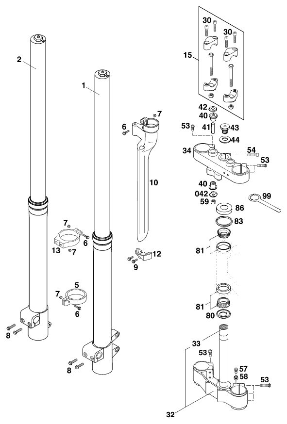 Náhled schématu FRONT FORK, TRIPLE CLAMP