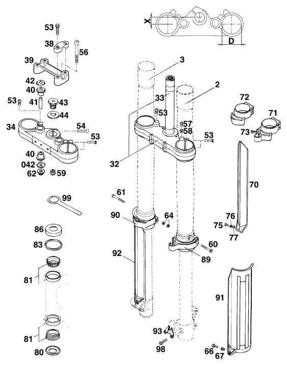 Náhled schématu FRONT FORK, TRIPLE CLAMP