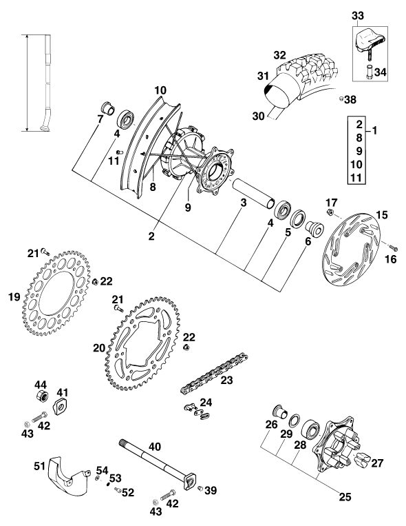 Náhled schématu REAR WHEEL