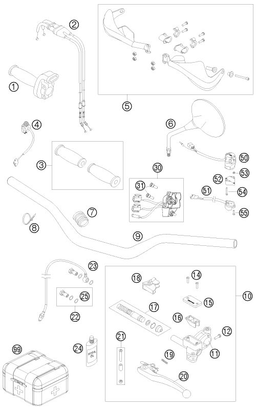 Náhled schématu HANDLEBAR, CONTROLS