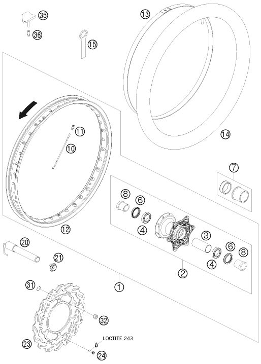 Náhled schématu FRONT WHEEL