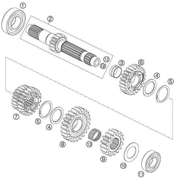 Náhled schématu TRANSMISSION I - MAIN SHAFT
