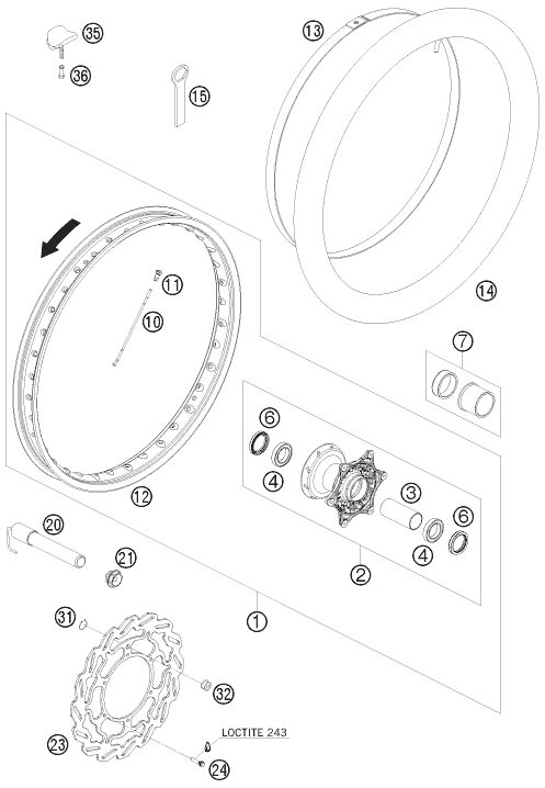 Náhled schématu FRONT WHEEL