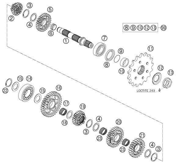 Náhled schématu TRANSMISSION II - COUNTERSHAFT