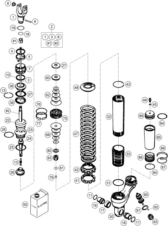 Náhled schématu SHOCK ABSORBER DISASSEMBLED