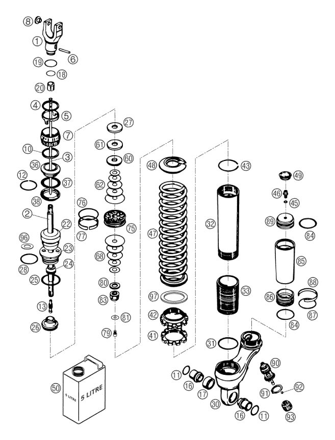 Náhled schématu SHOCK ABSORBER DISASSEMBLED