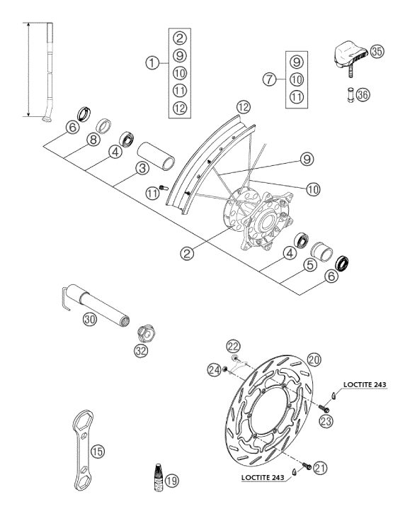 Náhled schématu FRONT WHEEL