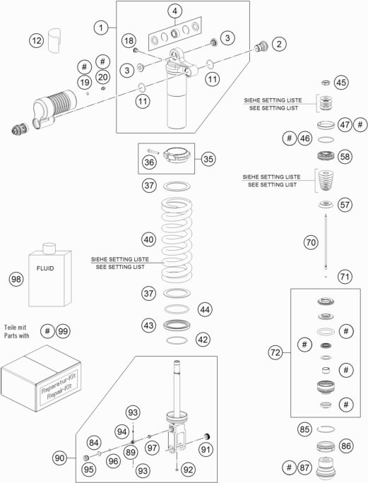 Náhled schématu SHOCK ABSORBER DISASSEMBLED