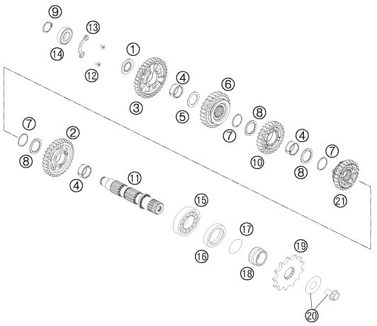 Náhled schématu TRANSMISSION II - COUNTERSHAFT