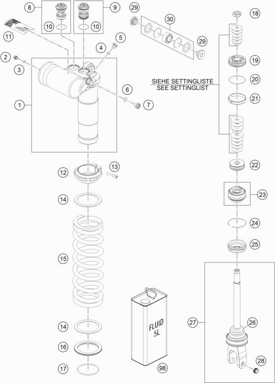 Náhled schématu SHOCK ABSORBER DISASSEMBLED